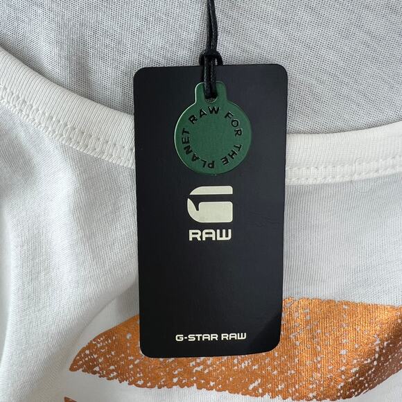G-STAR RAW White Short Sleeve Foil Graphic Logo Short Sleeve T-Shirt XXL NEW - Picture 8 of 11